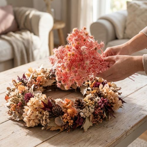 Thistle Decorative Branch, Antique Rose Dried Flowers, 100g - Ideal for DIY Decoration & Wreaths | Floristik24.co.uk