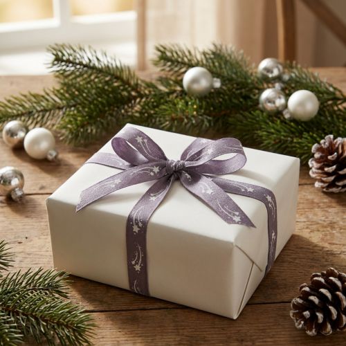 Gift ribbon stars Christmas ribbon purple ribbon 15mm 20m | Floristik24.co.uk