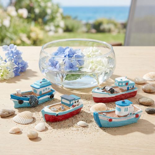 Decorative boat blue red