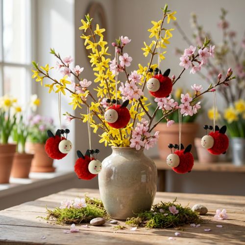 Ladybug Decoration Ladybug Pendant 5.5cm 9 pcs | Floristik24.co.uk