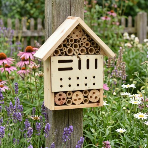 Insect hotel wood fir insect house natural H23,5cm | Floristik24.co.uk