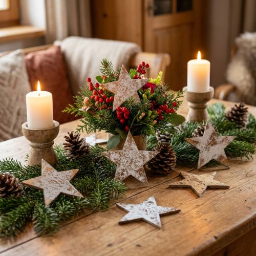 Coconut Star White Washed 10cm 20 pcs | Floristik24.co.uk