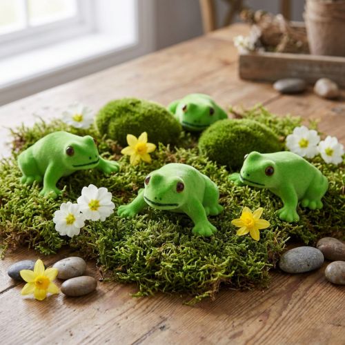 Frog decoration figure green table decoration decoration shop window 7.5cm 9pcs | Floristik24.co.uk
