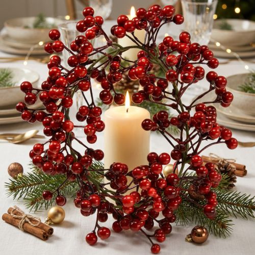Berry wreath red artificial plants red Christmas Ø20cm | Floristik24.co.uk