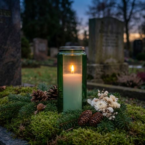 Refill candles for grave lights white 84h H17cm 5 pcs | Floristik24.co.uk
