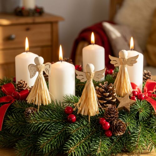 Advent decoration angel decoration flower plug 5×11cm 12 pcs | Floristik24.co.uk
