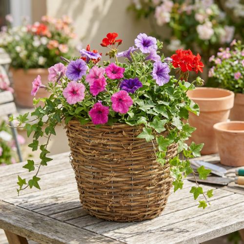 Vine planter basket Ø25cm H22.5cm natural planter | Floristik24.co.uk