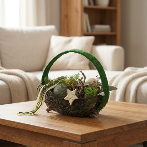 Decorative ring jute decoration loop green dark green 4cm Ø30cm 2pcs | Floristik24.co.uk