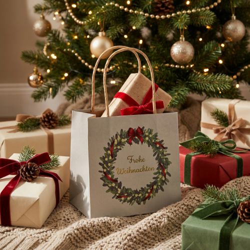Gift bag with handles Gift bag grey 12×12cm 8 pcs | Floristik24.co.uk