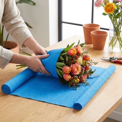 Crepe paper florist quality blue 50x250cm | Floristik24.co.uk