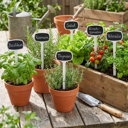 Plant Labels 29cm Black slanted 10 pcs | Floristik24.co.uk