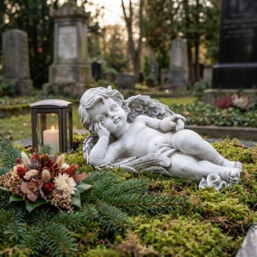 Angel lying grave decoration