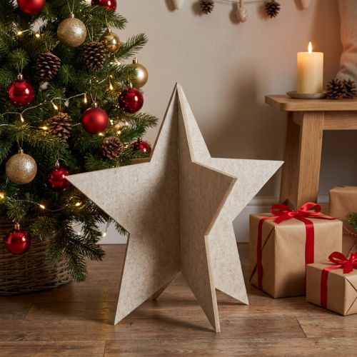 Felt decoration star to stand Christmas decoration felt beige H62cm | Floristik24.co.uk