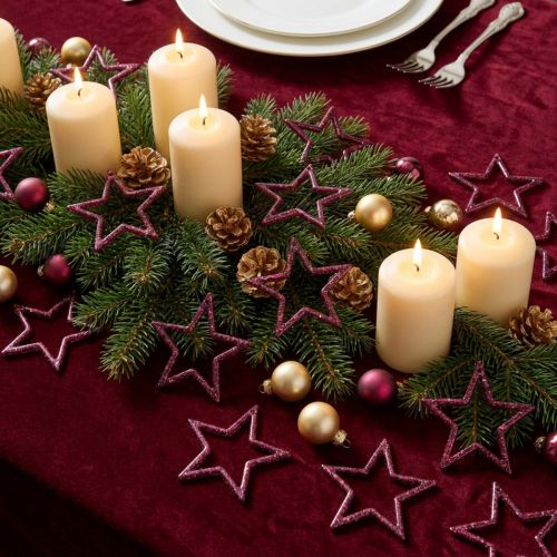 Decoration Star Berry Glitter Table Decoration Christmas 4.5cm 120 pcs | Floristik24.co.uk