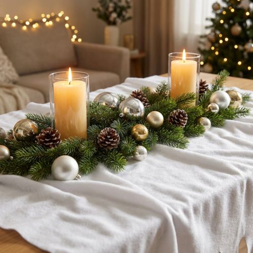 Snow Blanket Decorative Tablecloth Winter White 100×270cm buy online | Floristik24.co.uk