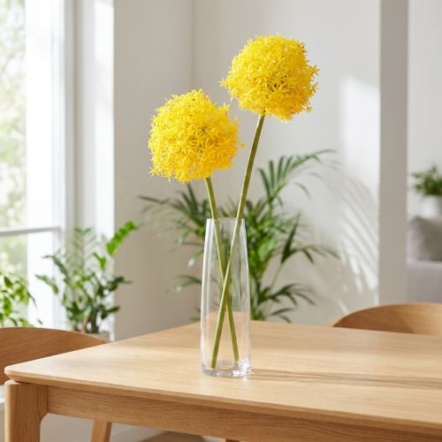 Allium Yellow Flower Ornamental Onion Artificial 80cm Ø14.5cm 2pcs | Floristik24.co.uk
