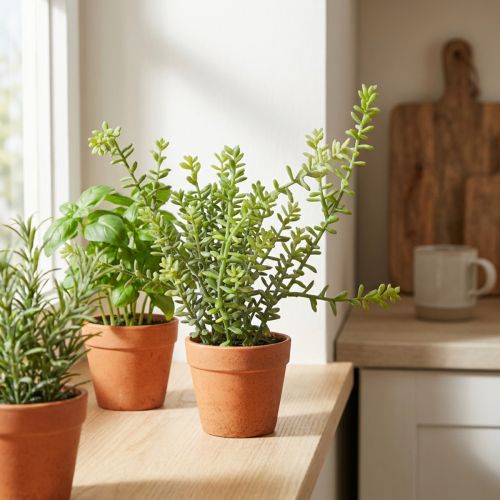 Decorative Thyme in Pot Artificial Herbs Kitchen Decoration 25cm | Floristik24.co.uk