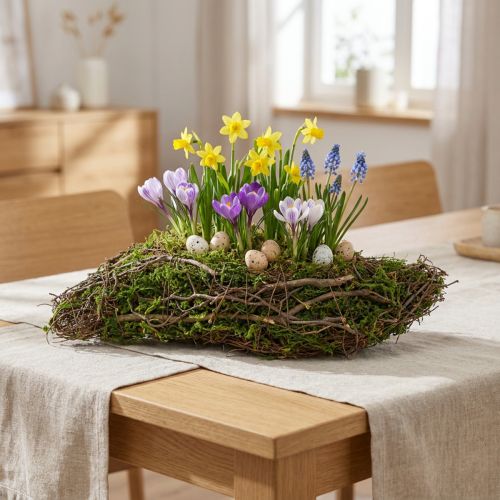 Planter with natural vines & moss Wave 20×20×6.5cm | Floristik24.co.uk