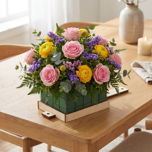 Floral foam brick base wood