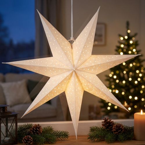 Paper stars for lighting up festive Christmas decorations | Floristik24.co.uk