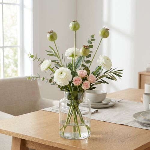 Artificial poppy decoration bunch, realistic flowers for home accessories, 61cm, 3 pieces | Floristik24.co.uk