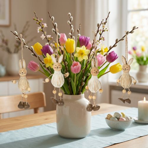 Product Easter Bunny Decoration Hanging Ornaments for Festive Easter Decoration 12cm 4 Pieces