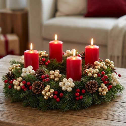 Mini Christmas balls on wire gold, cream Ø1.5cm 140 pcs | Floristik24.co.uk
