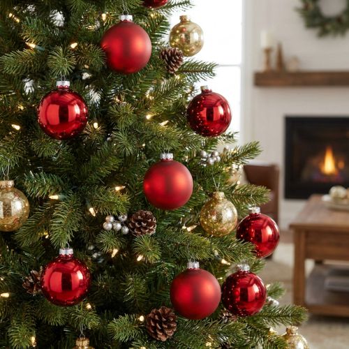 Christmas ball glass Ø6cm red mix 24 pcs | Floristik24.co.uk