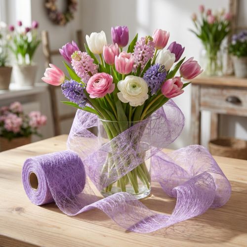 Fleece 8cm 25m lilac | Floristik24.co.uk