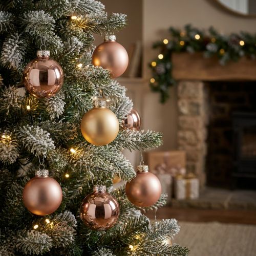 Glass balls Christmas balls glass gold rose Ø4cm 24 pcs | Floristik24.co.uk