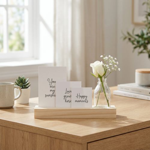 Card holder wood Photo holder wood mini vase 25×7.5×12cm | Floristik24.co.uk