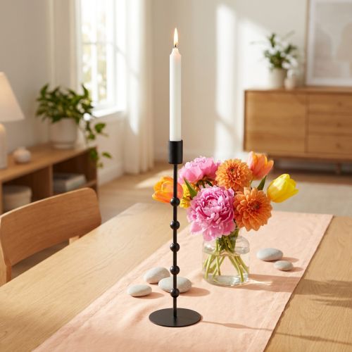 Stick candle holder metal candlestick black H30cm | Floristik24.co.uk