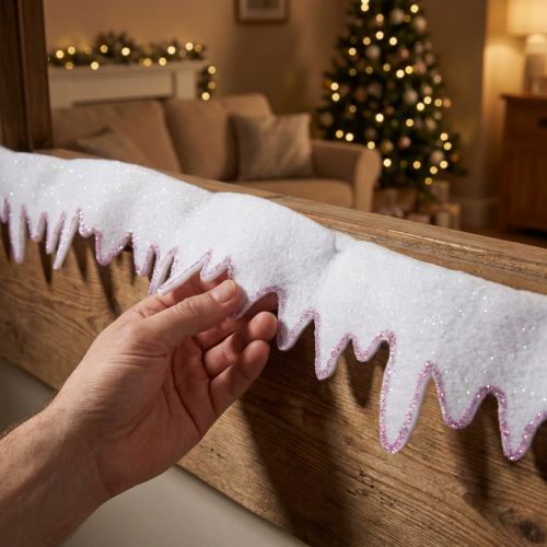 Icicle garland snow fleece