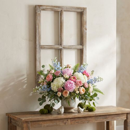 Decorative window frame wooden decoration rustic brown 40×60cm | Floristik24.co.uk