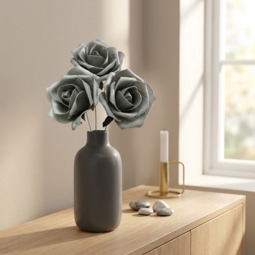 Product Foam Rose Grey Ø15cm 4 pcs