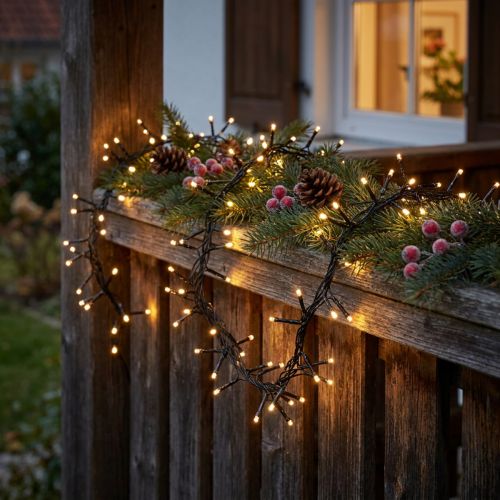 LED light chain for outside 288er 2.4m black/warm white | Floristik24.co.uk