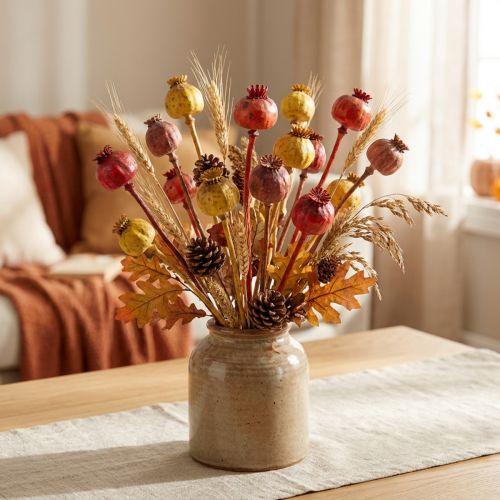 Dried Poppy Seed Heads 3 Colours, 100 Stems, Natural Decor | Floristik24.co.uk