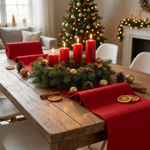 Felt Ribbon 15cm x 5m Red | Floristik24.co.uk