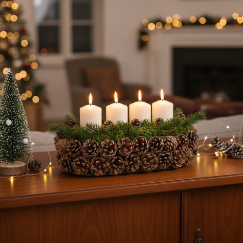 Pinecone Planter Oval 30cm in Natural Brown | Floristik24.co.uk