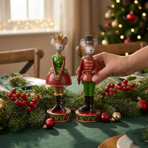 Christmas mouse decoration figures 14.5cm red-green 2 pieces | Floristik24.co.uk