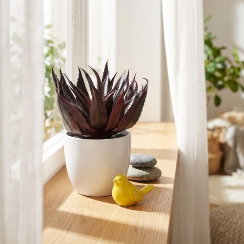 Artificial Aloe Vera Plant in Pot Decorative Plant Green H20cm | Floristik24.co.uk