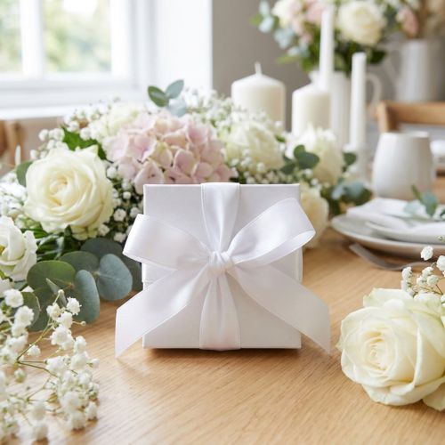 Product Decorative ribbon gift ribbon white ribbon selvedge 25mm 3m 10pcs