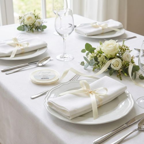Gift and decoration ribbon cream 8mm 50m | Floristik24.co.uk