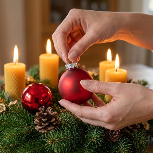 Christmas ball Ø4cm red glossy/matt 24 pcs | Floristik24.co.uk