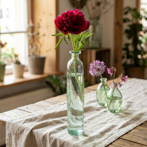 Glass Vase with Green Tint, 6.5cm Ø and 30cm Height for Everyday Home Decoration | Floristik24.co.uk