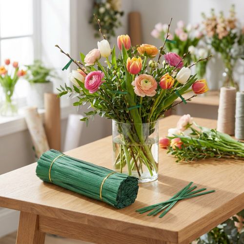 Binding strips medium green 25cm 2-wire 1000 pcs | Floristik24.co.uk
