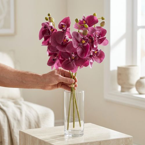 Artificial Orchids Purple Artificial Flowers Like Real 56cm 3 Pcs | Floristik24.co.uk