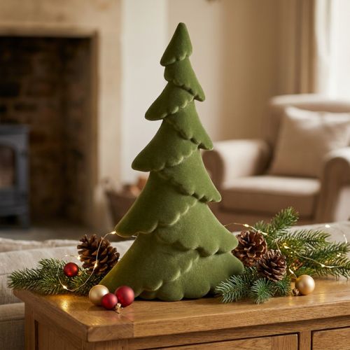 Decoration fir tree flocked Christmas tree green 60cm | Floristik24.co.uk