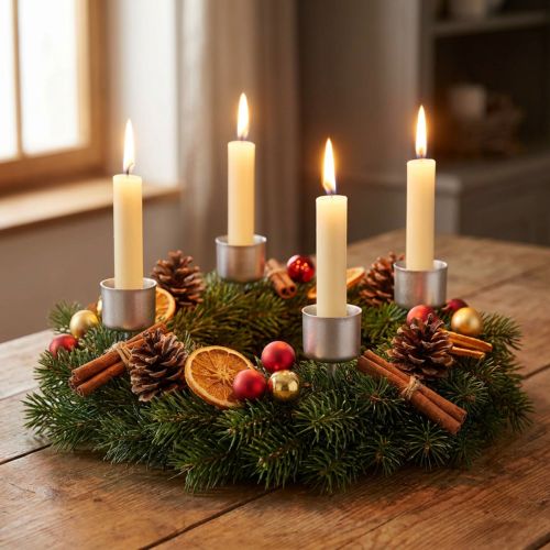 Candle holder Advent wreath 11cm 12 pcs | Floristik24.co.uk