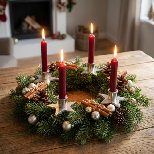 Candlestick silver candlestick star 8x8x4.5cm 4pcs | Floristik24.co.uk